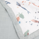 Cotton Muslin Toddler Comforter - Mermaid Party - HoneyBug 