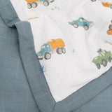 Cotton Muslin Toddler Comforter - Work Trucks - HoneyBug 