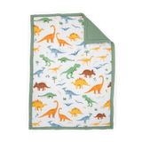 Cotton Muslin Toddler Bedding 3 Piece Set - Dino Names - HoneyBug 