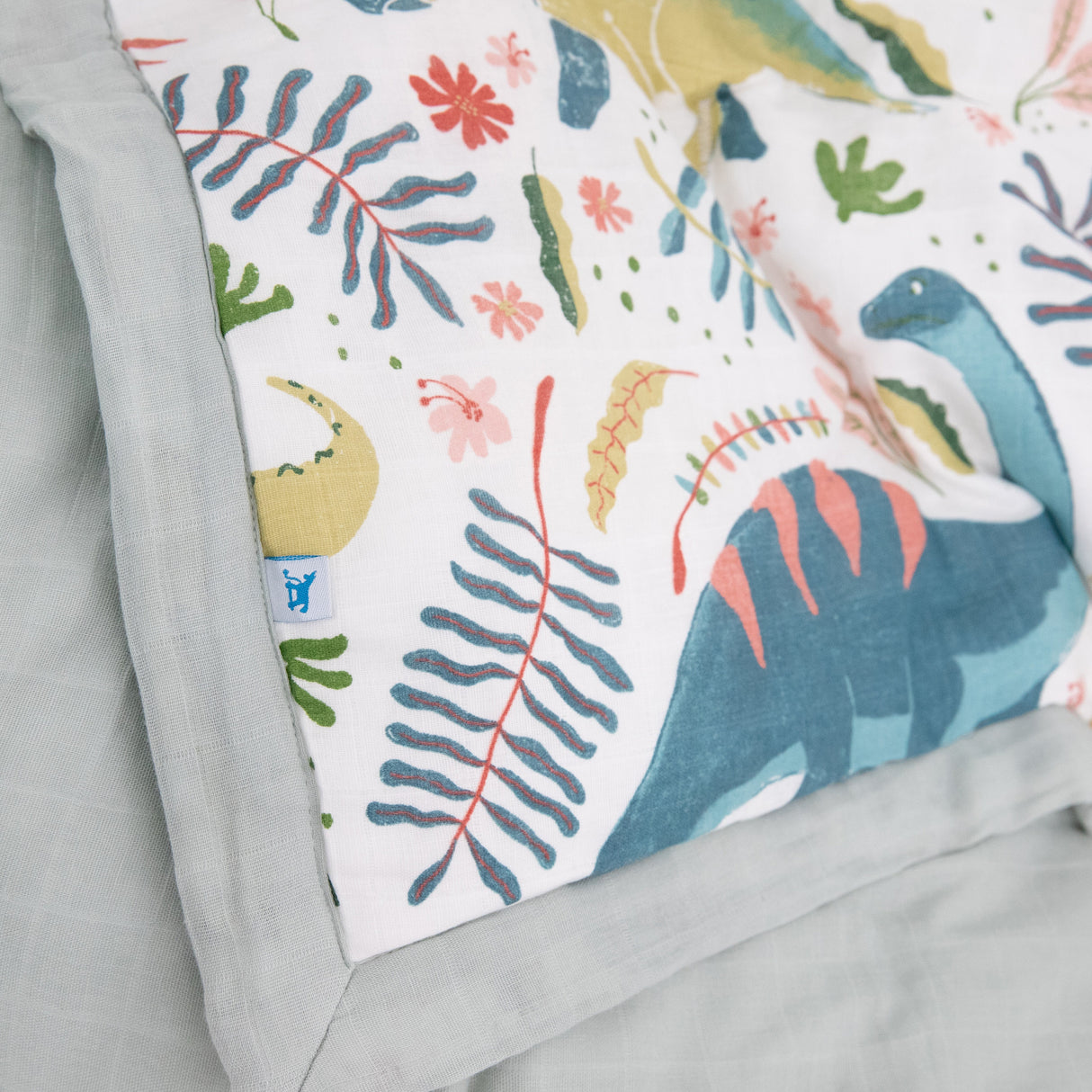 Cotton Muslin Toddler Comforter - Boho Dino - HoneyBug 
