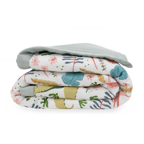 Cotton Muslin Toddler Comforter - Boho Dino - HoneyBug 