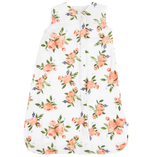 Cotton Muslin Sleep Bag - Watercolor Roses - HoneyBug 