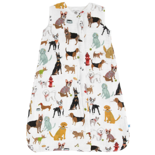 Cotton Muslin Sleep Bag - Woof - HoneyBug 