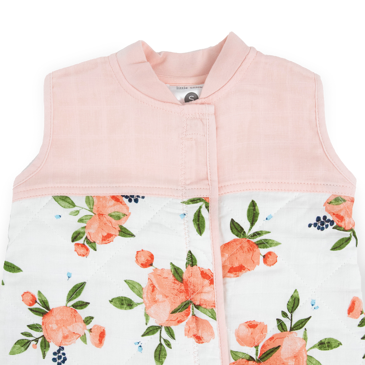 Cotton Muslin Quilted Sleep Bag - Watercolor Roses - HoneyBug 