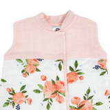 Cotton Muslin Quilted Sleep Bag - Watercolor Roses - HoneyBug 