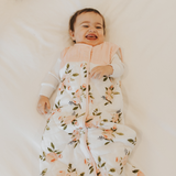Cotton Muslin Quilted Sleep Bag - Watercolor Roses - HoneyBug 