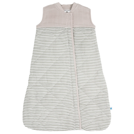 Cotton Muslin Quilted Sleep Bag - Grey Stripe - HoneyBug 