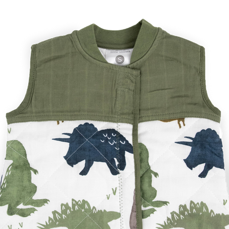Cotton Muslin Quilted Sleep Bag - Dino Friends - HoneyBug 