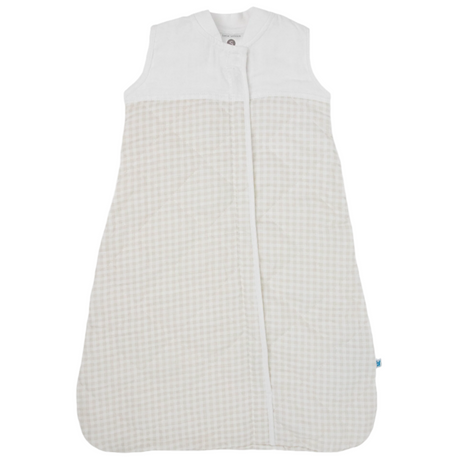 Cotton Muslin Quilted Sleep Bag - Tan Gingham - HoneyBug 