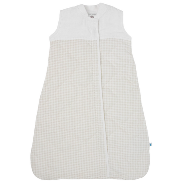 Cotton Muslin Quilted Sleep Bag - Tan Gingham - HoneyBug 