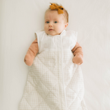 Cotton Muslin Quilted Sleep Bag - Tan Gingham - HoneyBug 