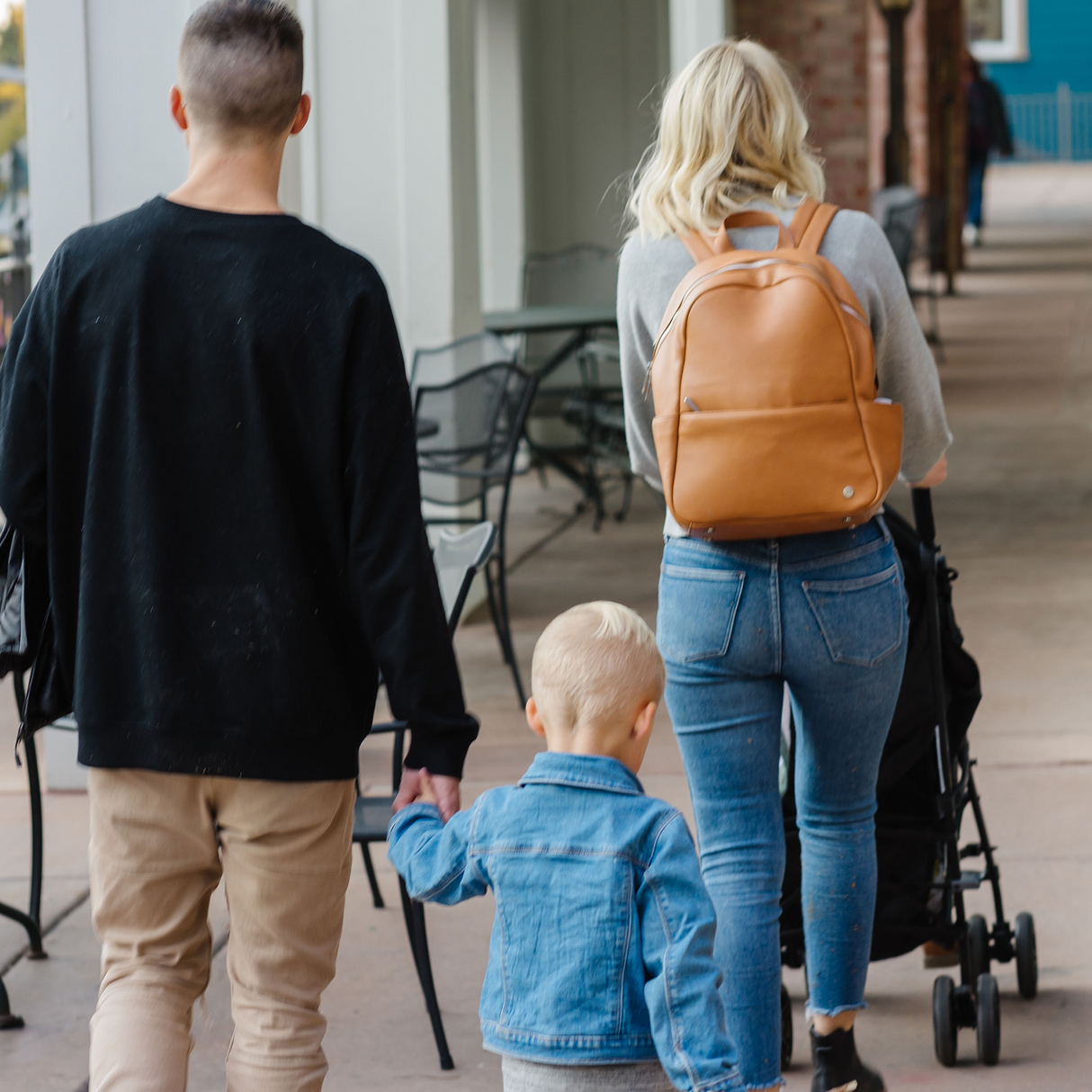 Skyline Backpack Cognac - Gold Hardware - HoneyBug 