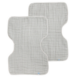 Cotton Muslin Burp Cloth 2 Pack - Grey Stripe - HoneyBug 