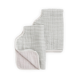 Cotton Muslin Burp Cloth 2 Pack - Grey Stripe - HoneyBug 