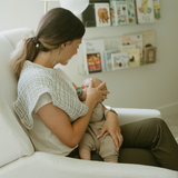 Cotton Muslin Burp Cloth 2 Pack - Grey Stripe - HoneyBug 