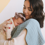 Cotton Muslin Burp Cloth 2 Pack - Sea - HoneyBug 