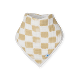 Cotton Muslin + Fleece Bandana Bib 4 Pack - Adobe Checker - HoneyBug 