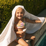 Toddler Hooded Towel - Tan Gingham - HoneyBug 