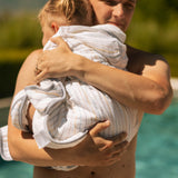 Toddler Hooded Towel - Unicorn Stripe - HoneyBug 