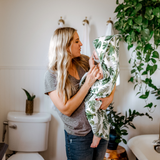 Infant Hooded Towel - Tropical Leaf - HoneyBug 