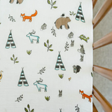 Cotton Muslin Crib Sheet - Forest Friends - HoneyBug 