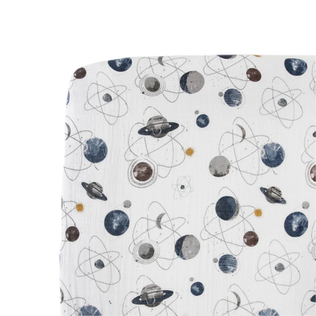 Cotton Muslin Crib Sheet - Planetary - HoneyBug 
