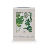 Cotton Muslin Crib Sheet - Tropical Leaf - HoneyBug 