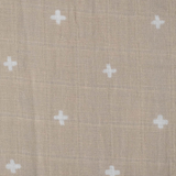 Cotton Muslin Crib Sheet - Taupe Cross - HoneyBug 
