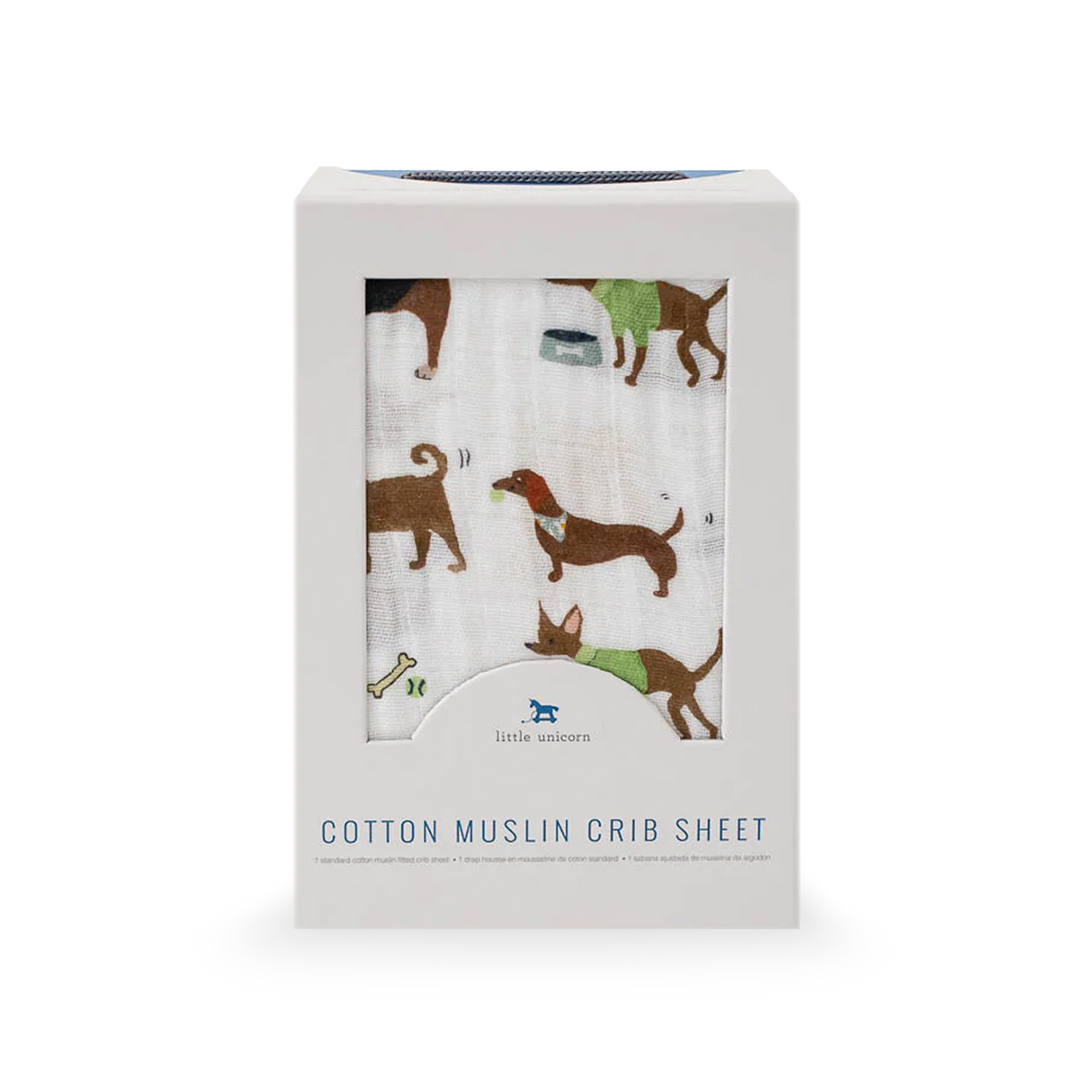 Cotton Muslin Crib Sheet - Woof - HoneyBug 