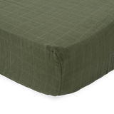 Cotton Muslin Crib Sheet - Fern - HoneyBug 
