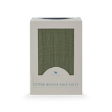 Cotton Muslin Crib Sheet - Fern - HoneyBug 