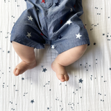 Cotton Muslin Crib Sheet - Shooting Stars - HoneyBug 