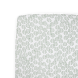 Cotton Muslin Crib Sheet - Leaf Motif - HoneyBug 