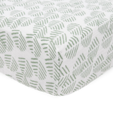 Cotton Muslin Crib Sheet - Leaf Motif - HoneyBug 