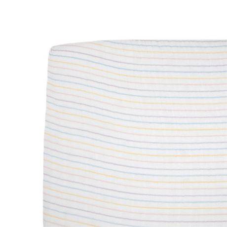 Cotton Muslin Crib Sheet - Unicorn Stripe - HoneyBug 