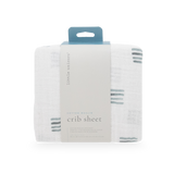 Cotton Muslin Crib Sheet - Blue Stacks - HoneyBug 