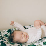 Cotton Muslin Changing Pad Cover - Tropical Leaf - HoneyBug 