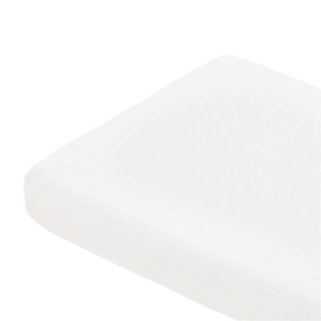 Cotton Muslin Changing Pad Cover - White - HoneyBug 