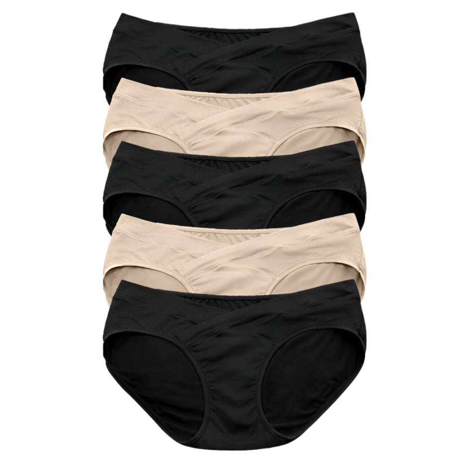 Under-the-Bump Bikini Underwear (5-Pack) | Low Rise Style - Neutrals - HoneyBug 