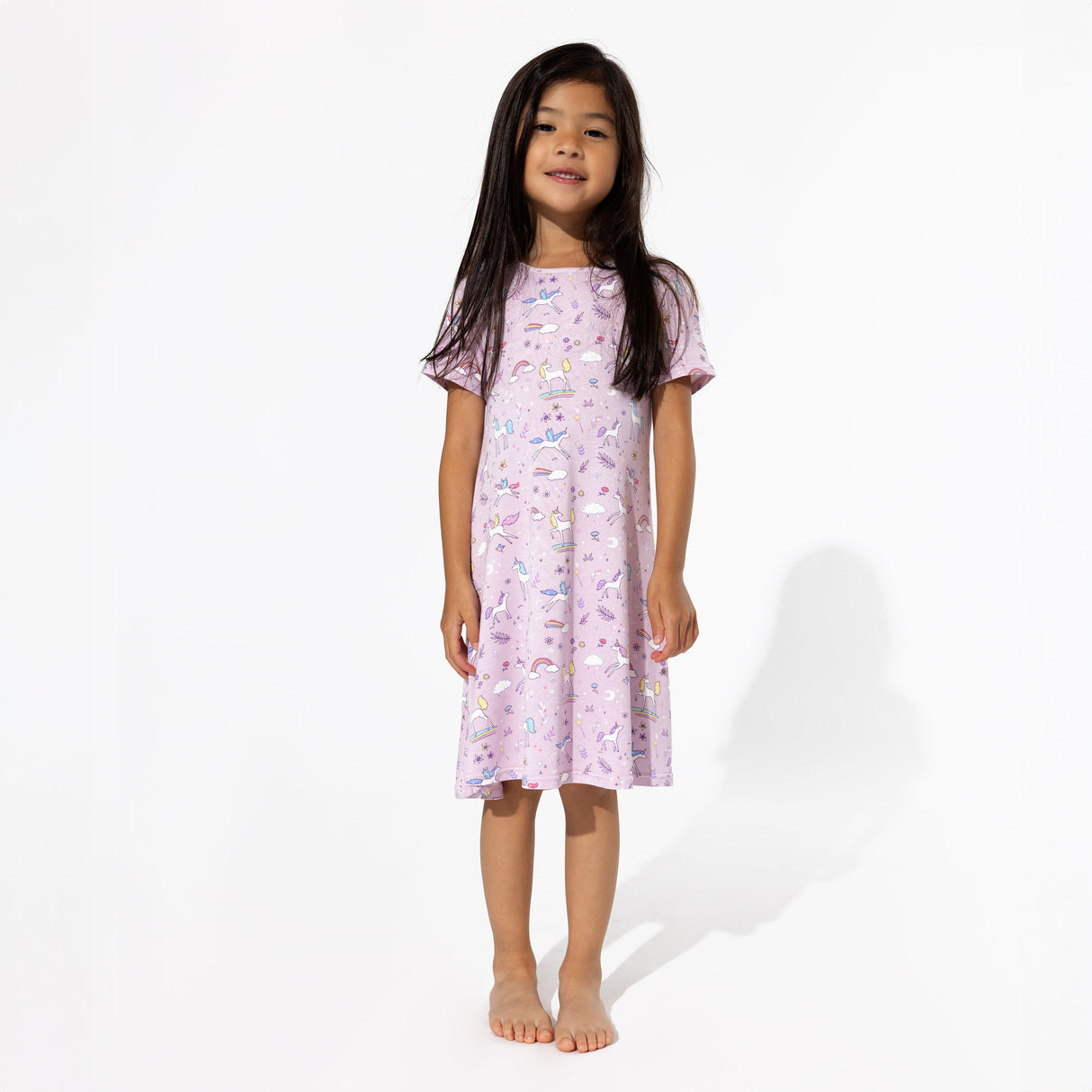 Enchanted Unicorn Bamboo Girls' Short Sleeve Dress - HoneyBug 