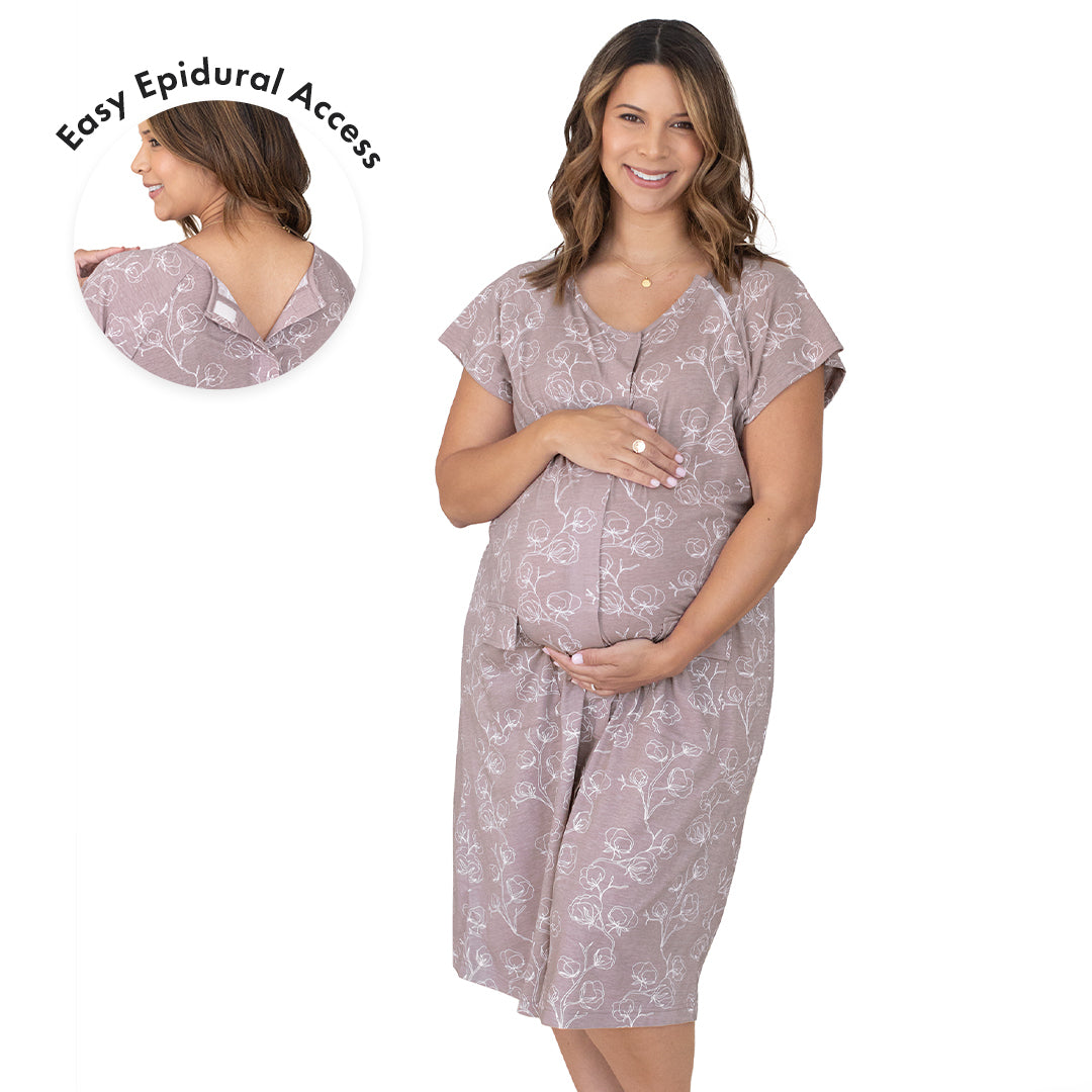 Universal Labor & Delivery Gown | Lilac Bloom - HoneyBug 