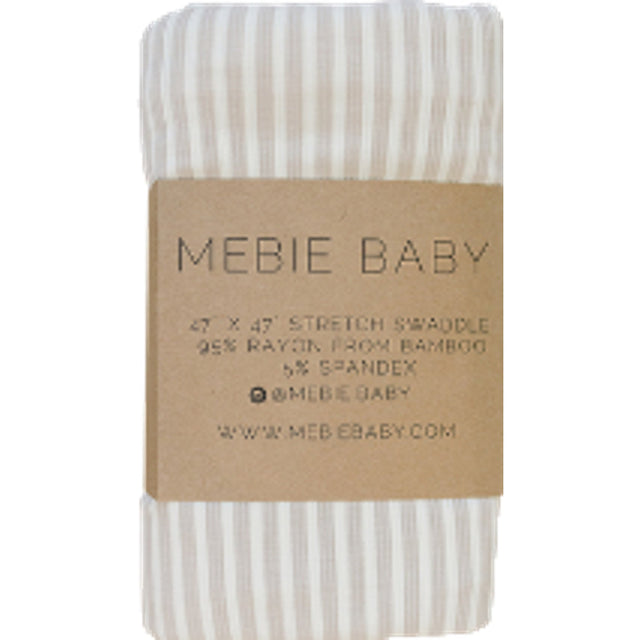 Taupe Stripe Ribbed Bamboo Stretch Swaddle - HoneyBug 