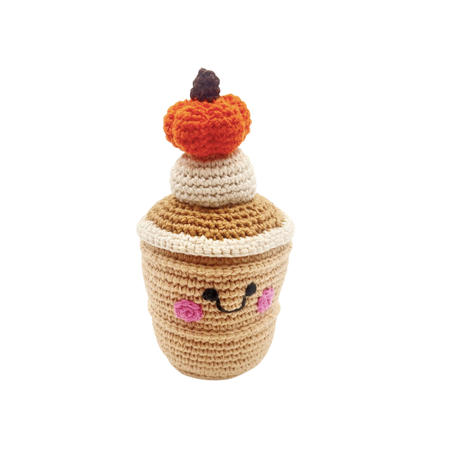 Friendly Pumpkin Spice Latte Rattle - HoneyBug 