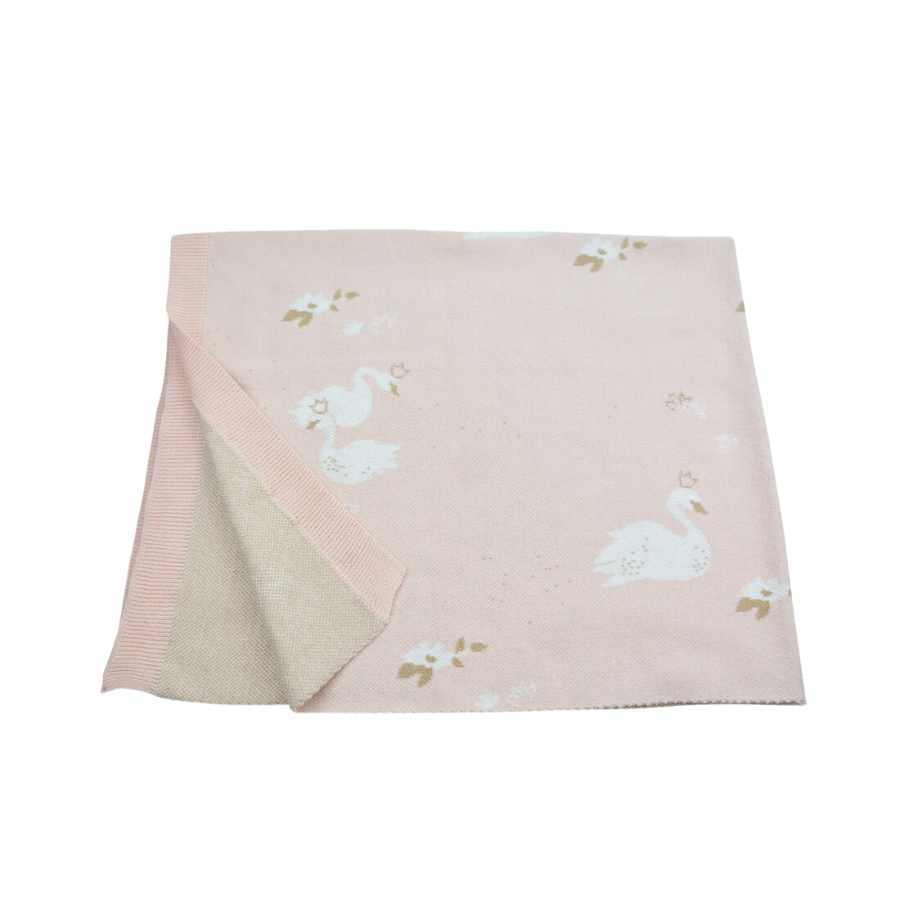 Organic Cotton Blanket Swan - HoneyBug 