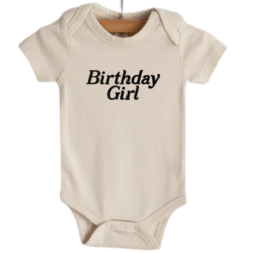 Birthday Girl Organic Baby Bodysuit - HoneyBug 