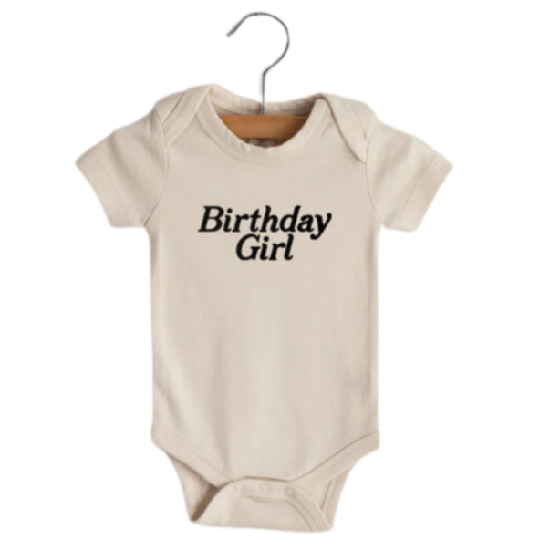 Birthday Girl Organic Baby Bodysuit - HoneyBug 