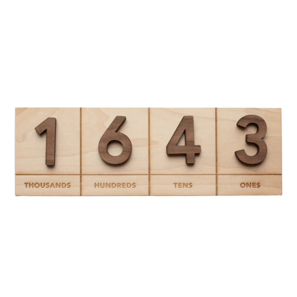 Wooden Place Value Board from Ones to Thousands - HoneyBug 