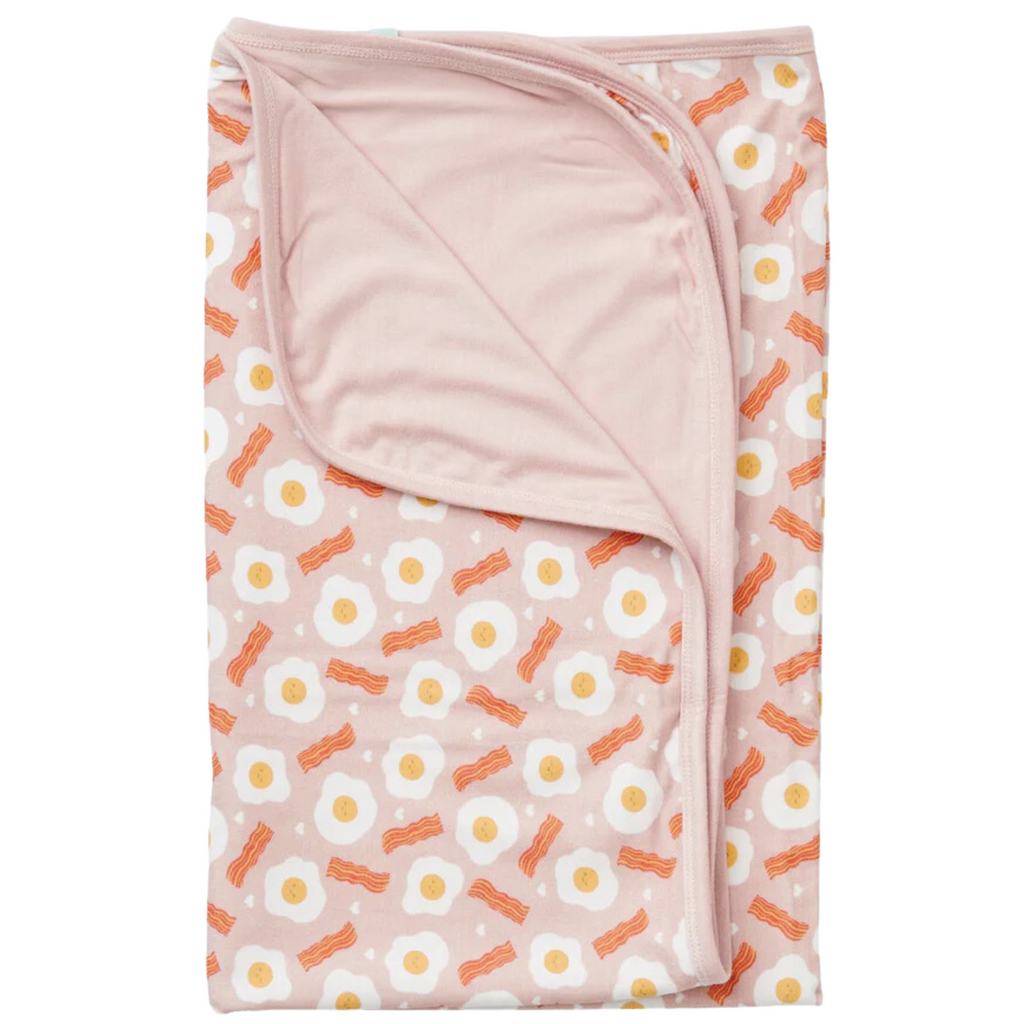Stretchy Oversized Blanket - Bacon & Eggs Pink - HoneyBug 