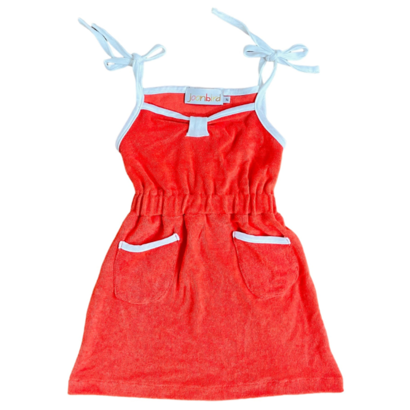 Terry Cloth Summer Dress — Tomato - HoneyBug 