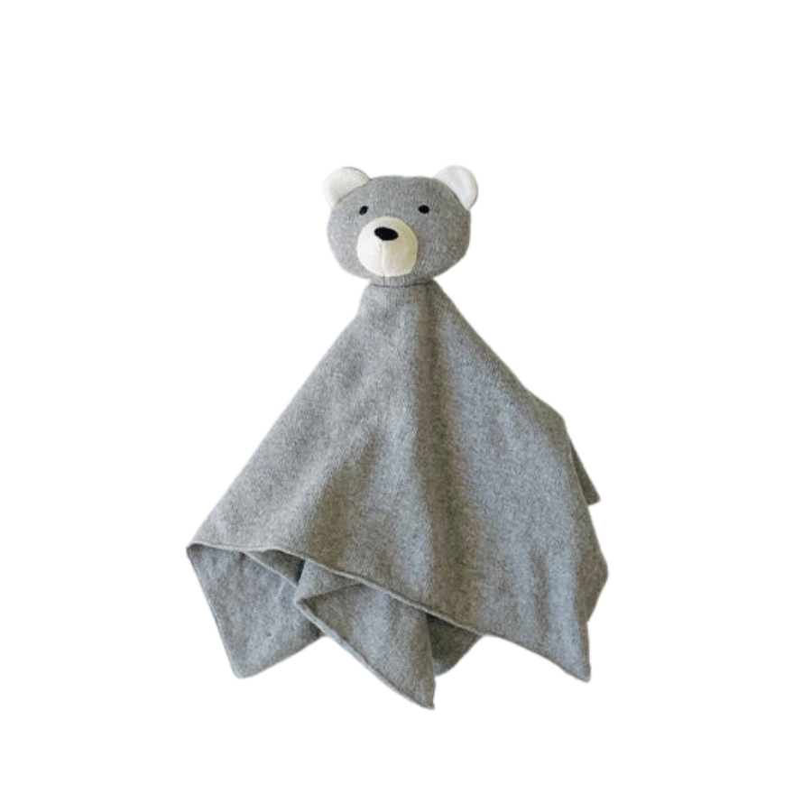 Baby Lovey Security Blanket - Bear (Grey) - HoneyBug 